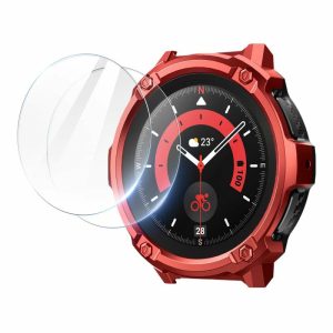 Galaxy | Galaxy Watch5 Pro 45mm Unicorn Beetle Rugged Case with Glass Screen Protectors-Metallic Red Galaxy Galaxy