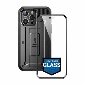 IPhone | iPhone 14 Pro Max 6.7 inch Unicorn Beetle PRO Rugged Case with Tempered Glass-Black IPhone Black