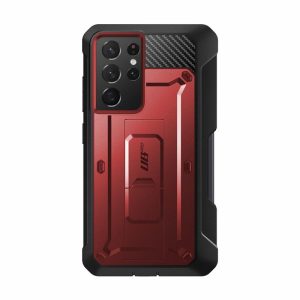 Samsung | Galaxy S21 Ultra Unicorn Beetle Pro Rugged Case with S-Pen Holder – Metallic Red Phone Cases Metallic Red