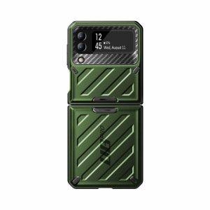 Samsung | Galaxy Z Flip3 Unicorn Beetle PRO Rugged Case with Belt Clip-Dark Green Phone Cases Dark Green