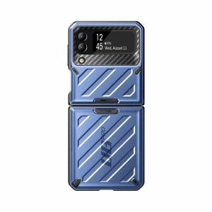 Samsung | Galaxy Z Flip4 Unicorn Beetle PRO Rugged Case with Belt Clip-Metallic Blue Phone Cases Metallic Blue