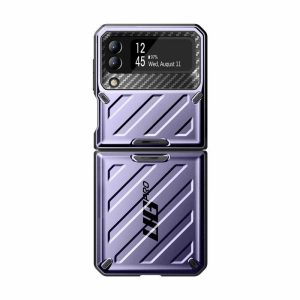 Samsung | Galaxy Z Flip4 Unicorn Beetle PRO Rugged Case with Belt Clip-Metallic Purple Phone Cases Metallic Purple