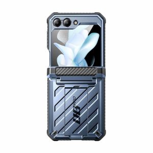 Samsung | Galaxy Z Flip5 Unicorn Beetle PRO Rugged Case with Belt Clip-Metallic Blue Phone Cases Metallic Blue