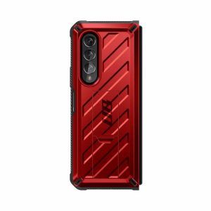 Samsung | Galaxy Z Fold3 Unicorn Beetle Kickstand Case with Screen Protector-Metallic Red Phone Cases Metallic Red