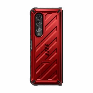 Samsung | Galaxy Z Fold4 Unicorn Beetle Kickstand Case with Screen Protector-Metallic Red Phone Cases Metallic Red