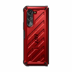 Samsung | Galaxy Z Fold5 Unicorn Beetle Kickstand Case with Screen Protector-Metallic Red Phone Cases Metallic Red