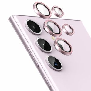 Samsung | Tempered Glass Camera Lens Protector for Galaxy S23 Ultra-Glimmer Pink Phone Cases Pink