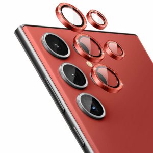 Samsung | Tempered Glass Camera Lens Protector for Galaxy S23 Ultra-Glimmer Red Phone Cases Red