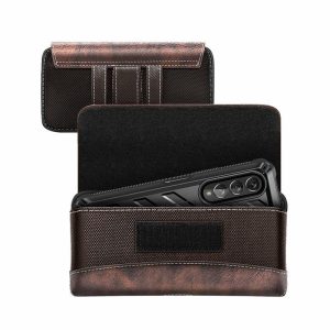 Samsung | Universal Belt Clip Cell Phone Holster for Galaxy Fold and Large Phones-Brown Google Brown