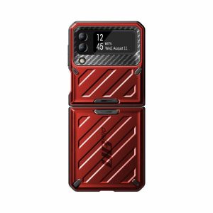 Samsung | Galaxy Z Flip3 Unicorn Beetle PRO Rugged Case with Belt Clip-Metallic Red Phone Cases Metallic Red