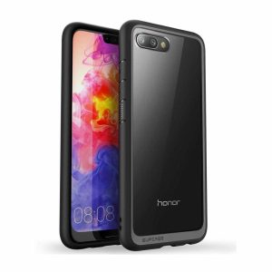 More | Huawei Honor 10 Unicorn Beetle Style Clear Case with TPU Bumper-Black More Black